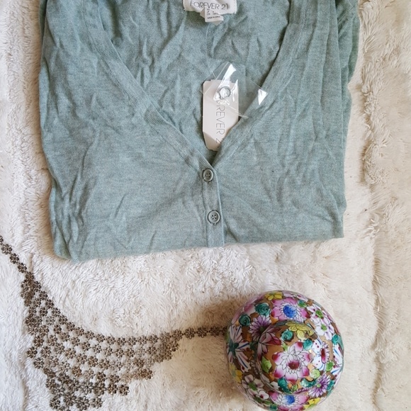 Mint green cardigan - Picture 2 of 2